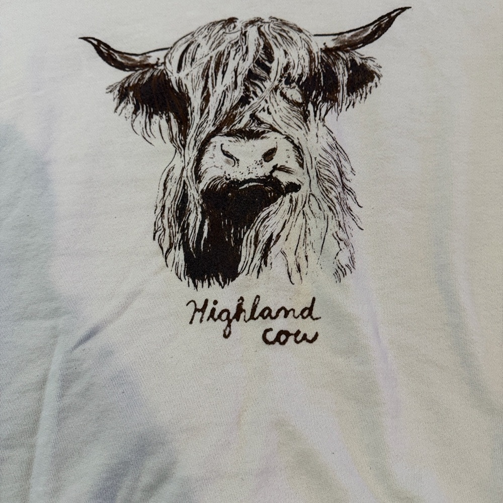 We The Free Cream Highland Cow Graphic Crewneck - Picture 13 of 15